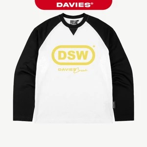 Áo thun tay dài nam nữ kiểu Raglan DAVIES hoạ tiết hình in to cả 2 mặt nổi bật màu đen phối trắng Eclipse Tee | D-T59