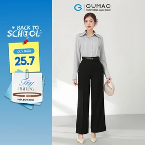 Quần tây ống suông nữ GUMAC chạy chỉ nổi có túi sườn chất siêu len mềm mịn QF03014