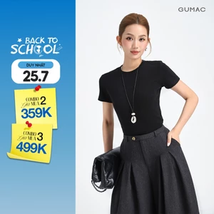 [MUA 3 CÒN 130K/ÁO] Áo Thun Nữ Baby Tee GUMAC - Áo Phông Nữ Form Ôm Cổ Tròn Chất Thun Gân Co Giãn Tôn Dáng LATE0602