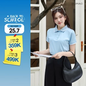 Áo Polo Nữ GUMAC Áo Phông Có Cổ Xanh Dương Tay Ngắn Thanh Lịch Công Sở, Thể Thao LPLF1209