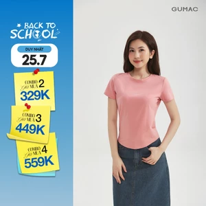 [MÃ AFFLUC ÁO CÒN 129K] Áo Thun Ôm Nữ Gmorning - GUMAC Áo Phông Baby Tee Thun Cotton Trơn Co Giãn Tôn Dáng YATD12002