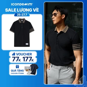 Áo Polo Nam ICONDENIM Phối Viền Tay Impressive Prospect Form Regular PLID0145