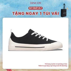 Giày Sneaker Vải Canvas Unisex Chính Hãng DINCOX C20 Black Sang Trọng Tinh Tế Đơn Giản
