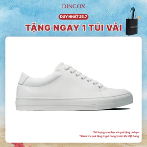 Giày Da Sneaker Unisex Nam Nữ D20 White DINCOX Năng Động Cá Tính - Giày Da Trắng Sang Trọng
