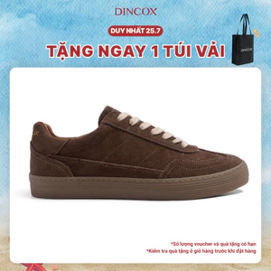 Giày Sneaker Nam Nữ Vải Canvas Phối Da Dincox DC35 CHESTNUT Shoes Unisex Đế Bằng