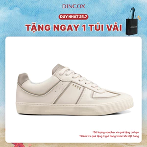 Giày Sneaker Da Nam Nữ DC36 MILK TEA DINCOX Shoes Đế Bằng