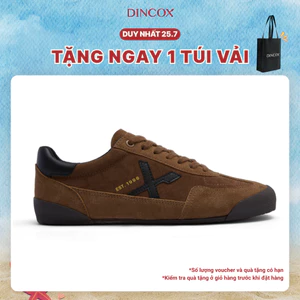 Giày Nam Sneaker Da Micro Suede Dincox DC47 BROWN Shoes Đế Bằng, Bền Và Nhẹ Hơn