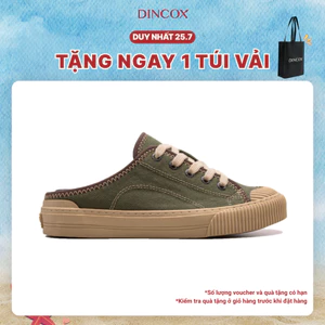 Giày Sục Đạp Gót Mules Vải Sneaker Unisex E10 Matcha DINCOX Tăng Chiều Cao 4cm