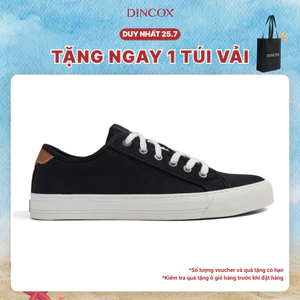 Giày Sneaker Nam Nữ Vải Canvas DINCOX E12 Black Đơn Giản Thanh Lịch - Unisex Sneaker