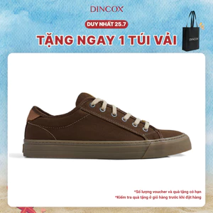 Giày Thể Thao Nam Nữ, Giày Sneaker Vải Canvas, Giày Thời Trang Dincox E12 Kakao