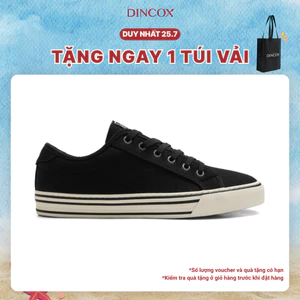 Giày Sneaker Nam Nữ Cổ Thấp Canvas DINCOX E12 BLACK LINE - Giày Vải Unisex Thời Trang Basic