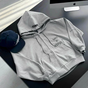 Áo Hoodie Zip Boxy NORMAL Cinder Form Đẹp Thêu Nổi 3D Cao Cấp, Local Brand Chính Hãng