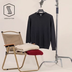 Áo Len Nam Cổ Tròn SSSTUTTER SOFT RIB KNIT Dệt Gân Dài Tay Form Basic Thu Đông