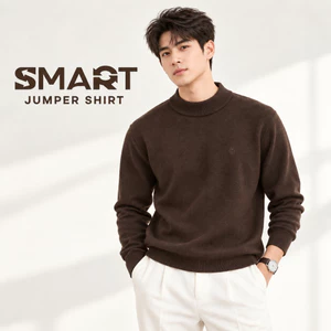 Áo Len Nam JUMPER SHIRT TORANO trơn cổ trụ thêu logo ngực, phom trẻ trung không ôm body, giữ ấm tốt GWTE824