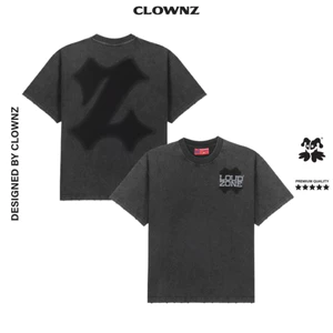 Áo phông ClownZ Z Letter Washed T-shirt heavy cotton 280 GSM cao cấp áo thun nam nữ unisex 280GSM