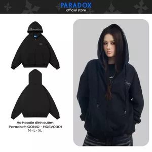 Áo hoodie đính cườm ICONIC HOODIE chất nỉ bông PARADOX HD5V0301