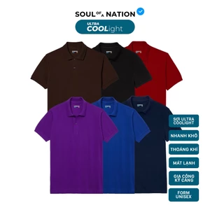 [GIÁ TRẢI NGHIỆM] Áo Polo Ultra COOLight Gam Màu Tối Unisex SOUL OF A NATION Vải COOLight Pique mát lạnh, chống nhăn