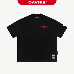 Áo phông form rộng in tràn viền DAVIES local brand nam nữ thun cotton co giãn màu đen Tee Unbound I D37-T7-D