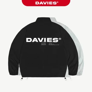 Áo khoác dù 2 lớp in chữ DAVIES form rộng màu đen, xám trắng logo su Basic Jacket SS24| D-AK2