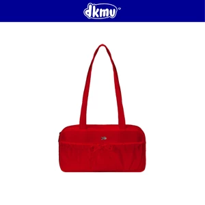 Túi xách đỏ nữ dáng chữ nhật thắt nơ DKMV đeo vai chất liệu dù kèm lót logo inox Cá xinh Baguette Bag | K-B34-DO