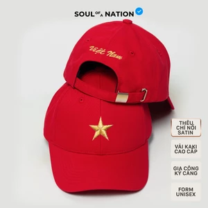 Mũ lưỡi trai, Nón lưỡi trai thêu SAO VÀNG VIÊT NAM vải Kaki Cotton cao cấp - SOUL OF A NATION - ĐỎ