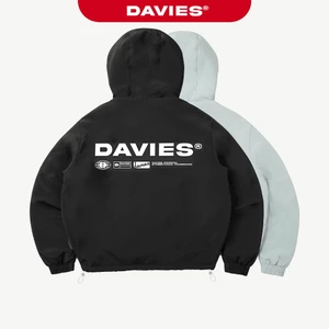Áo khoác dù nam nữ form rộng DAVIES có nón màu đen, xám Hooded Basic Jacket local brand | D25-AK1
