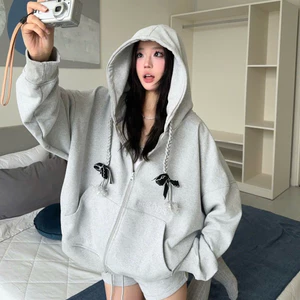 Áo Khoác Hoodie Zip REGODS Nỉ Chân Cua Form Rộng – Hoodie Zip Ribbon Dây Nón Đan Unisex