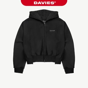 Áo khoác nữ croptop DAVIES có mũ màu đen dáng ngắn Baby Jacket local brand Acubi | D33-AK1