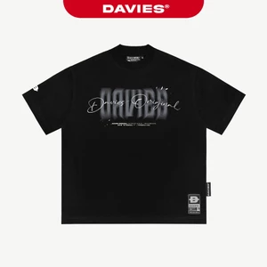 Áo thun local brand DAVIES nam nữ form rộng tay lỡ màu đen Tee Fade| D32-T10