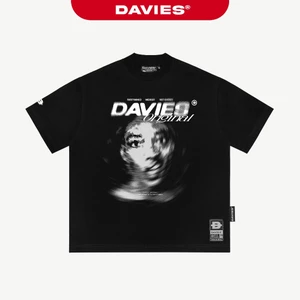 Áo thun local brand nam nữ DAVIES form rộng tay lỡ màu đen Tee Tumult I D33-T13