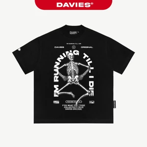 Áo thun local brand DAVIES nam nữ form rộng tay lỡ màu đen xám Tee Endurance| D28-T1