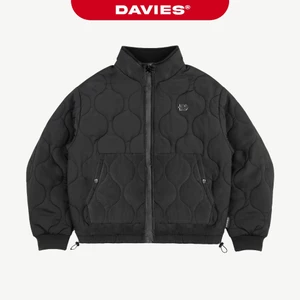 Áo khoác chần bông nam nữ DAVIES họa tiết, màu đen cổ cao form rộng dù 2 lớp kháng nước Air Jacket local brand| D36-AK1