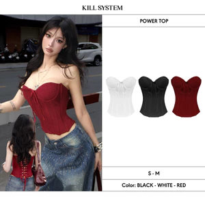 Áo nhún ngực dáng corset xuyên thấu sexy tôn dáng POWER - 𝐊𝐈𝐋𝐋 𝐒𝐘𝐒𝐓𝐄𝐌