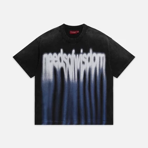 Áo thun NEEDS OF WISDOM Metal Blur Tee - Washed Black - Local Brand Chính Hãng
