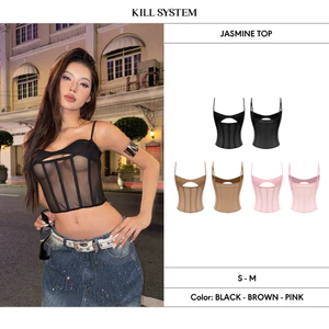 Áo hai dây xuyên thấu dáng corset gợi cảm JASMINE - 𝐊𝐈𝐋𝐋 𝐒𝐘𝐒𝐓𝐄𝐌