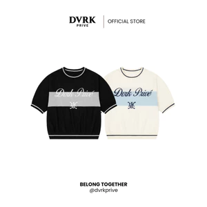 Áo Thun Nữ Tay Ngắn Cổ Tròn Dệt Kim DVRK PRIVÉ Form Crop Tee Vừa Vặn Thoải Mái BAR LOGO - 25PF
