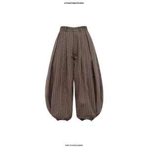 HYPNOTISM | “PUFF STRIPED PANTS” - Quần Cotton Nhăn, Ống Phồng Kẻ Sọc