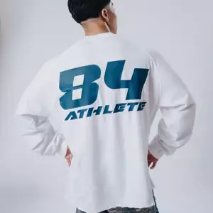 Áo Thun tay dài màu WHITE logo Degrey màu NAVY kiểu dáng rộng raglan - OVSTADATRANG