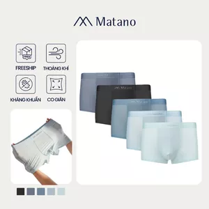 COMBO 5 Quần Boxer Nam Lụa Băng Trơn MATANO QL065 basic, co giãn, ôm, mềm mại, thoáng mát, kháng khuẩn, thấm mồ hôi
