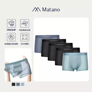 COMBO 5 Quần Boxer Nam Lụa Băng Thông Hơi Matano QL066 thông thoáng, mềm mại, co giản, kháng khuẩn, thấm hút mồ hôi