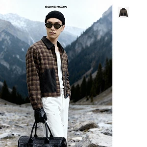 [N] Áo Khoác Slimfit The Brown Check Phối Nhung Tăm Cổ Áo Túi Hộp Phong Cách Vintage, AK0097 SOME HOW STORE