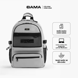Balo nam nữ đi học đi làm BAMA Mesh Fabric Backpack MF102 chống nước nhiều ngăn laptop 15.6 inch