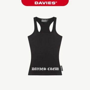 Áo ba lỗ đen form dài streetwear DAVIES hoạ tiết hình in lụa thun co giãn ôm dáng nữ Legacy Top | D-T48-D