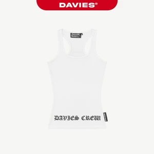 Áo ba lỗ trắng dáng dài DAVIES hình in chữ phong cách hiphop thun ôm sát co giãn nữ Legacy Top | D-T48-T