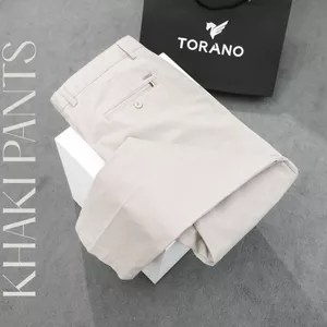 Quần Kaki Nam KHAKI PANNTS Torano túi chéo basic regularfit cúc rập logo, Không Nhăn, Không Phai Màu GABK503