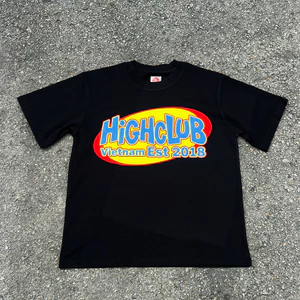 Áo thun HC STICKED - HIGHCLUB Tay lỡ cổ tròn màu ĐEN/TRẮNG - UNISEX
