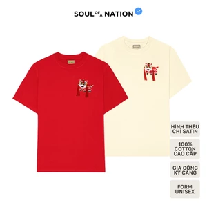 Áo thun unisex THÊU LÂN VIỆT kết hợp đính kết thủ công, form áo basic 100% cotton premium SOUL OF A NATION