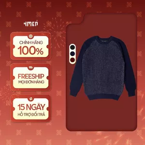 Áo len nam 4MEN AL011 phối tay raglan đẹp, vải mềm mại, giữ ấm tốt, phong cách trẻ trung, hiện đại