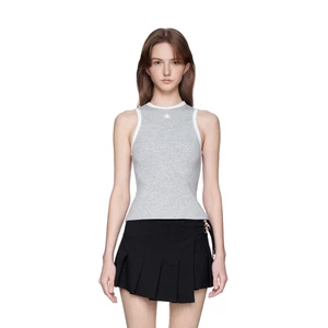 Eleven - Áo Tank Top Viền Tương Phản Thêu Mono | Màu Xám