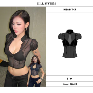 Áo xuyên thấu khoét cổ kèm bra HIBABY - 𝐊𝐈𝐋𝐋 𝐒𝐘𝐒𝐓𝐄𝐌